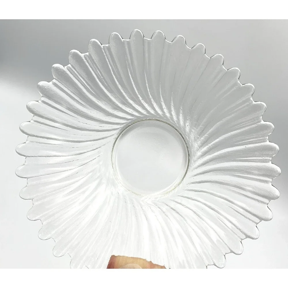Vintage‎ Clear Swirl Glass Votive Candle Holders Set of 2 5.75
